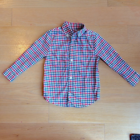 Vineyard Vines boys red, green, blue, white button down - Picture 4 of 6